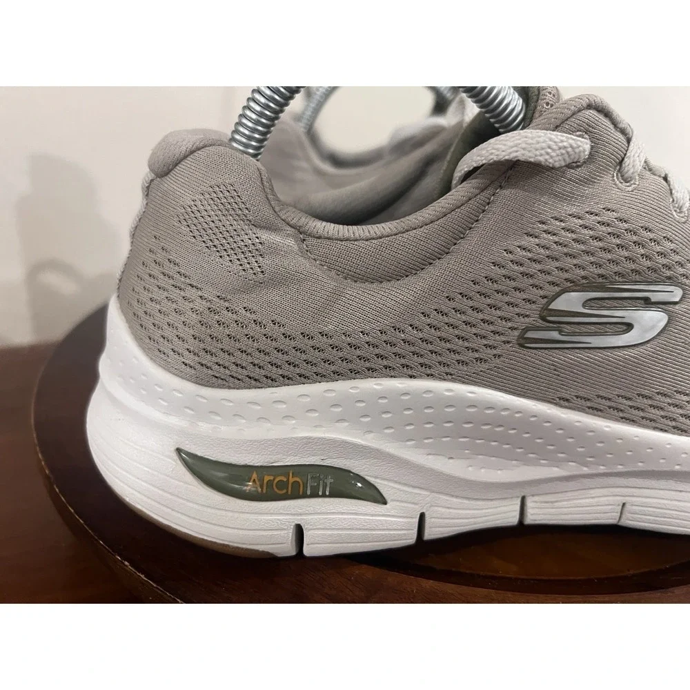 Skechers Sport Arch Fit Banlin Mens 10.5 Mesh Athletic Shoes Comfort Taupe